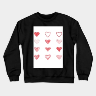 Different Heart Design Sketch valentines day gift for loved one Crewneck Sweatshirt